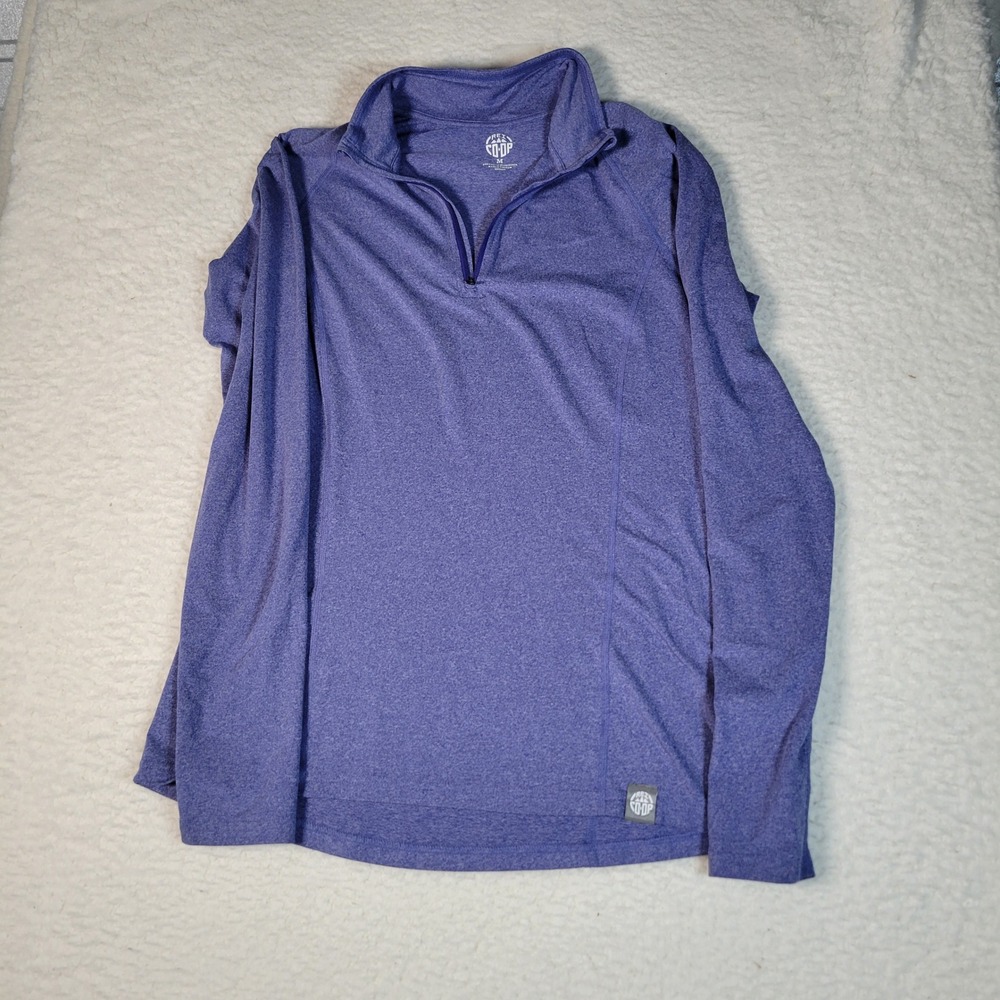 REI Co-op Quarter Zip Pullover Womens Size M Purple Heathered Long Sleeve Active - Picture 3 of 11